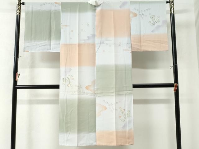 平和屋着物■長襦袢　袷　草花文　暈し染め　正絹　逸品　未使用　AAAM1165Abw 平和屋着物○長襦袢 袷 草花文 暈し染め 正絹 逸品 AAAX0031np