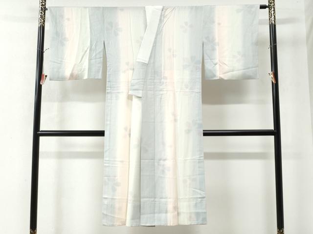 平和屋着物●長襦袢　無双仕立て　麻の葉舞花地紋　暈し染め　正絹　逸品　CAAW7408yc