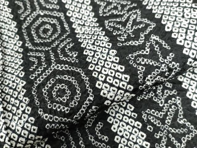 平和屋着物○訪問着 総刺繍 短冊吉祥花文 黒地 正絹 逸品 CAAW7411yc