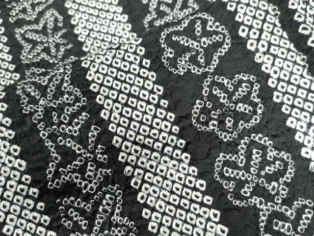 平和屋着物○訪問着 総刺繍 短冊吉祥花文 黒地 正絹 逸品 CAAW7411yc