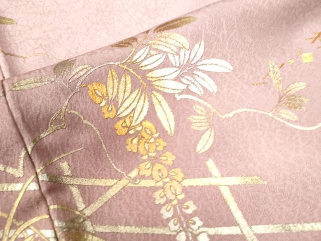 平和屋着物●金彩友禅　卓越技能者・名工・和田光正　訪問着　地紙枝垂れ草花文　暈し染め　金彩　正絹　逸品　CAAW7416yc 平和屋着物○金彩友禅 卓越技能者・名工・和田光正 訪問着 地紙