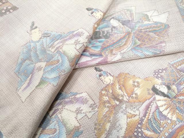 平和屋着物●都喜ヱ門　本場大島紬　9マルキ　三十六歌仙　藤絹織物謹製　正絹　逸品　CAAW7453yc