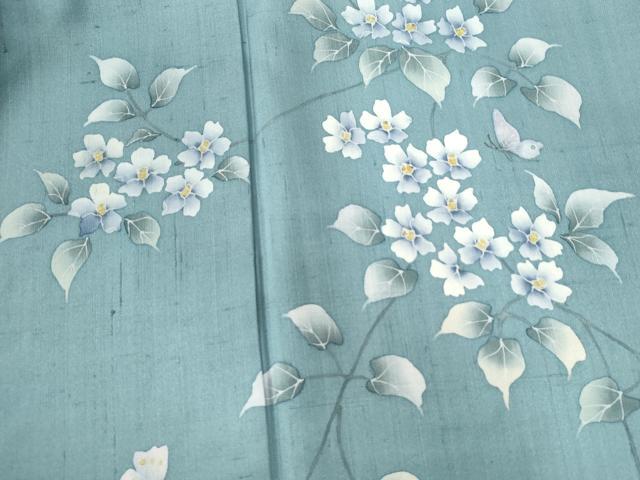 平和屋着物○訪問着 安藤松岳 紬地 蜂 枝花文 正絹 逸品 CAAW7467ycの