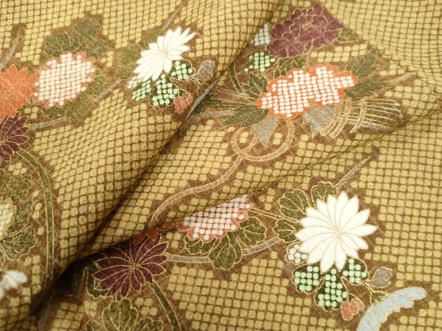 平和屋着物●上質な小紋　吉祥草花文　金彩　正絹　逸品　CAAW7524yc