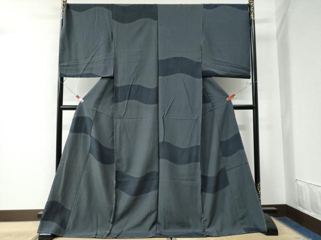 平和屋着物●上質な小紋　紬地　吉祥文　仮絵羽　正絹　逸品　未使用　CAAW7579yc