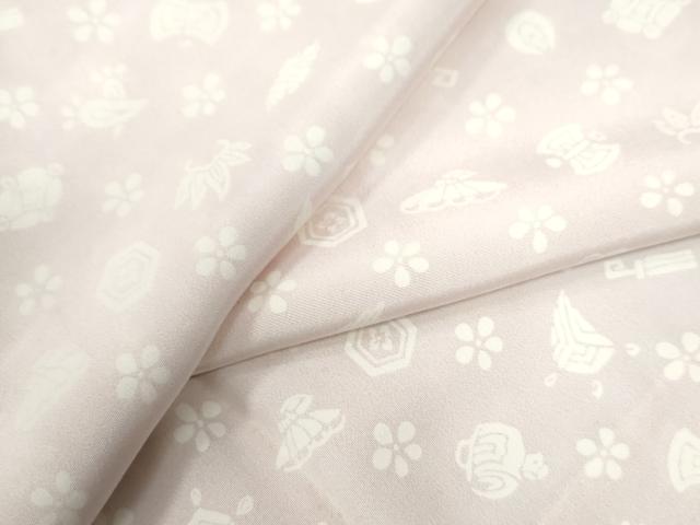 平和屋着物●長襦袢　無双仕立て　吉祥花文　正絹　逸品　CAAW7582yc