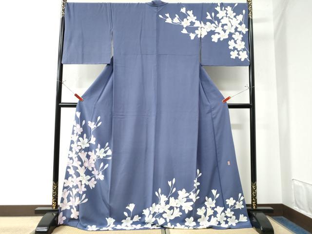 平和屋着物●十日町友禅　女流作家　遠田藤舟　訪問着　草花文　正絹　逸品　CAAW7609yc