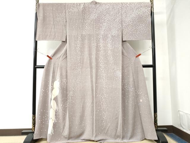 平和屋着物●東京友禅　菅有鬼一　訪問着　鷺舞桜文　正絹　逸品　CAAW7711yc