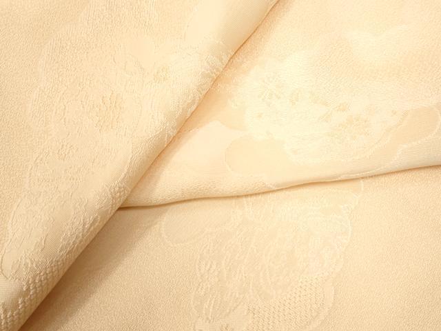 平和屋着物●上質な色無地　雲重ね吉祥花地紋　肌色　正絹　逸品　CAAW7723yc