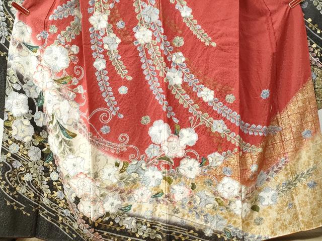 平和屋着物○豪華振袖 辻が花 手描き 暈し染め 金通し地 正絹 逸品