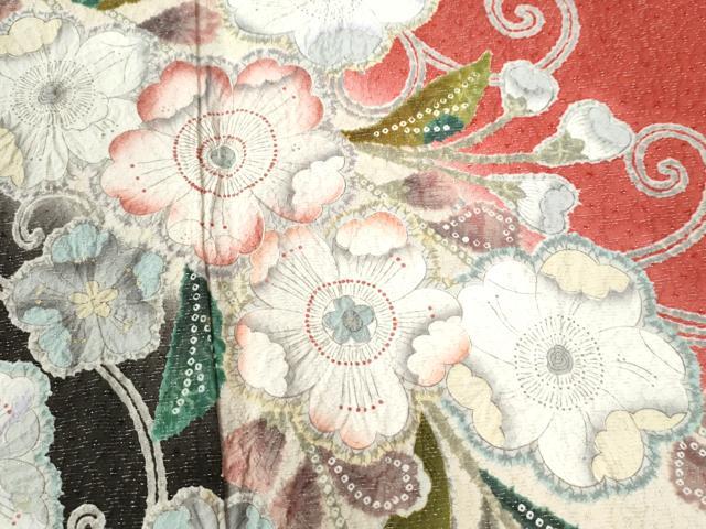 平和屋着物○豪華振袖 辻が花 手描き 暈し染め 金通し地 正絹 逸品