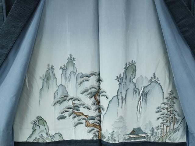 平和屋着物○男性 紬 アンサンブル 100亀甲 正絹 逸品 CAAW7741yc 