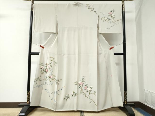 平和屋着物●訪問着　友禅　作家物　枝花文　正絹　逸品　CAAW7755yc