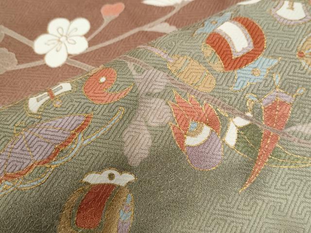 平和屋着物○訪問着 枝菊宝尽くし花文 暈し染め 金彩 正絹