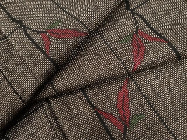 平和屋着物●本場大島紬　7マルキ　竹並び文　正絹　逸品　未使用　CAAW7779yc