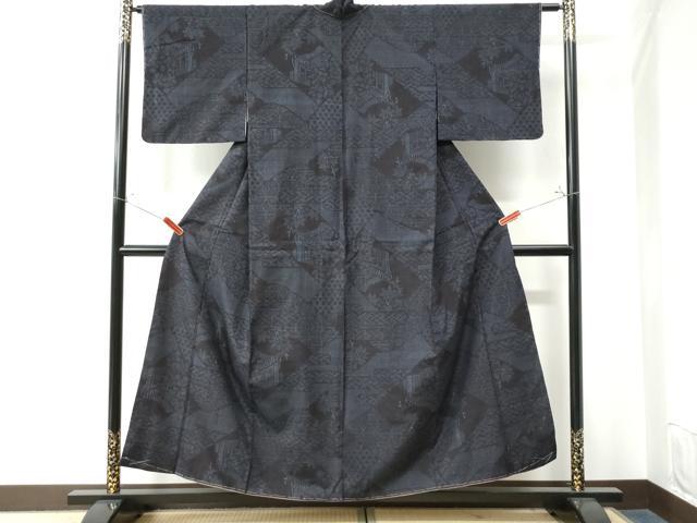 平和屋着物●結城紬　80亀甲　草花文　正絹　逸品　AABD0591fy 平和屋着物□結城紬 80亀甲 吉祥花文 正絹 逸品 CAAZ2381vp 正絹 80亀甲