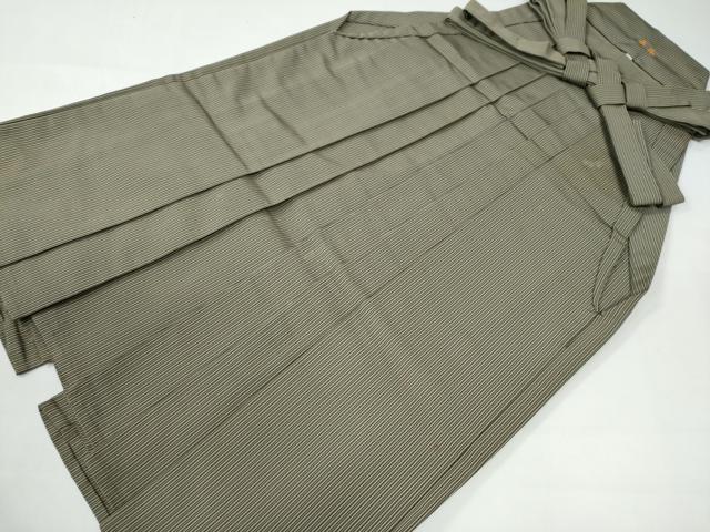 平和屋着物●男性　馬乗り袴　青葉　仙臺平　壽峯作　間道　正絹　逸品　CAAW7846yc