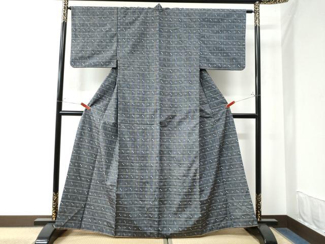 平和屋着物●上質な紬　絣文様　正絹　逸品　CAAW7854yc 平和屋着物○上質な紬 絣文様 正絹 逸品 CAAW7854yc