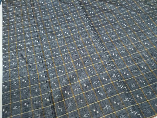 平和屋着物○上質な紬 絣文様 正絹 逸品 CAAW7854yc