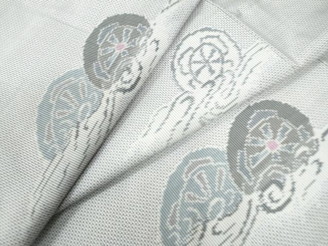 平和屋着物●本場大島紬　白大島　7マルキ　片輪車　正絹　逸品　CAAW7864yc