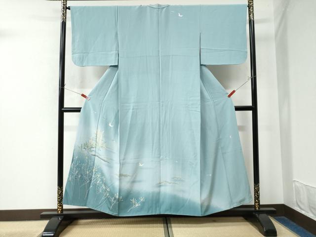 平和屋着物●訪問着　友禅　作家物　飛鳥枝松葉文　暈し染め　正絹　逸品　CAAW7885yc