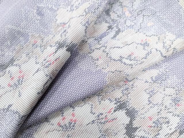 平和屋着物●本場大島紬　白大島　7マルキ　総絣　草花文　正絹　逸品　CAAW7925yc