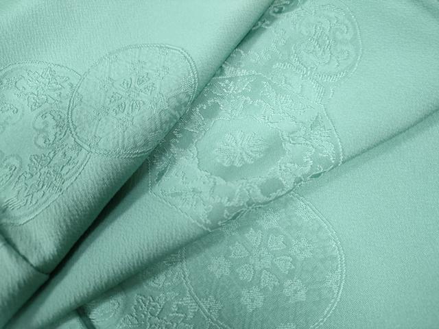 平和屋着物●上質な色無地　花唐草地紋　薄萌葱色　正絹　逸品　未使用　CAAW7930yc
