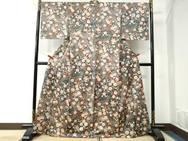 平和屋着物○上質な小紋 辻が花 手描き 絞り 正絹 逸品 CAAW7942ycの