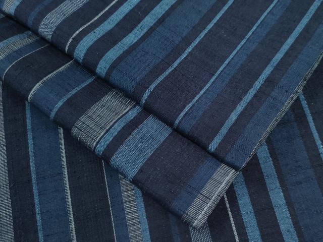 平和屋着物●上質な紬　縞　まるやま扱い　正絹　逸品　CAAW7944yc