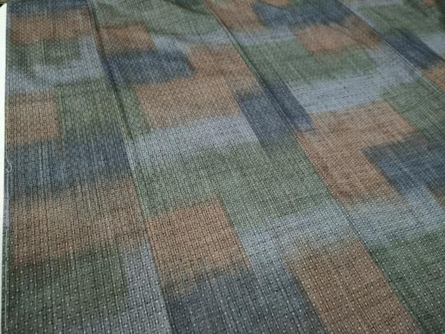 平和屋着物○上質な紬 花織 色紙重ね文 正絹 逸品 未使用 CAAW7956yc