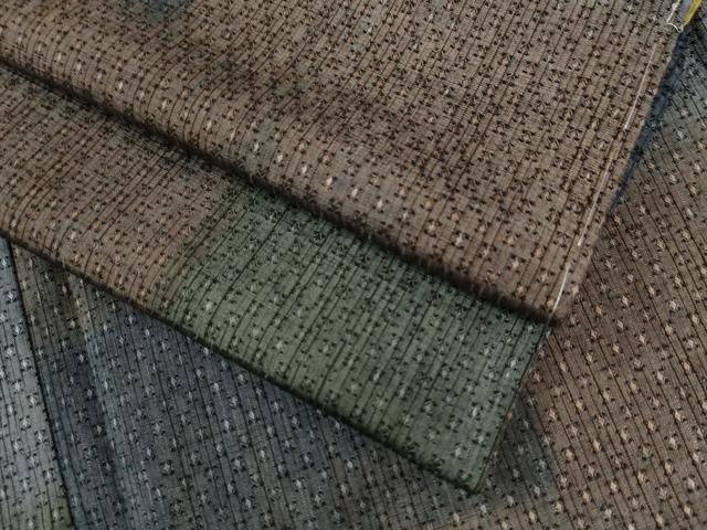 平和屋着物●上質な紬　花織　色紙重ね文　正絹　逸品　未使用　CAAW7956yc