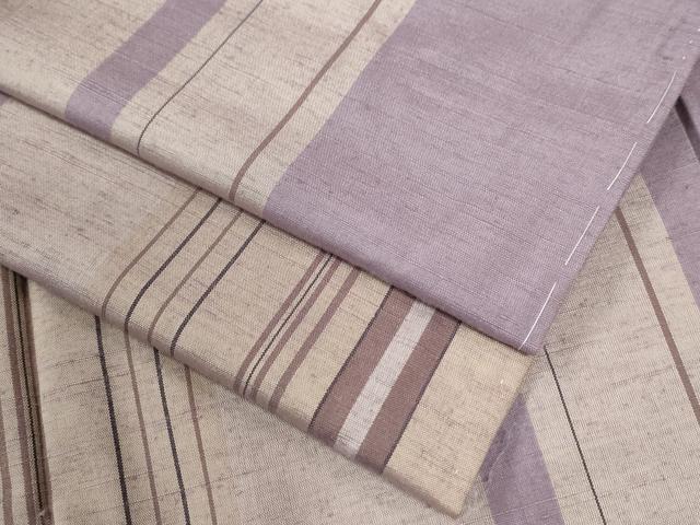 平和屋着物●上質な紬　縞　正絹　逸品　未使用　CAAW7975yc