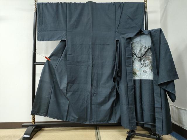 平和屋着物●男性　本場大島紬　アンサンブル　100亀甲　総詰め　正絹　逸品　未使用　CAAW8042yc