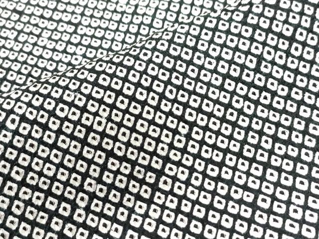 平和屋着物○大変加工の良い総絞り小紋 黒地 正絹 逸品 CAAW8047ycの