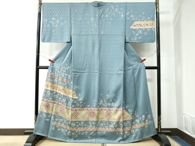 平和屋着物●訪問着　刺繍　花鳥唐草文　金彩　正絹　逸品　CAAW8097yc