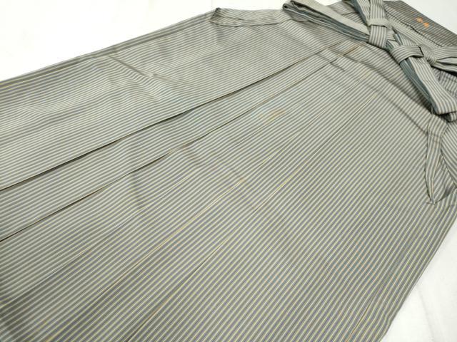 平和屋着物●男性　馬乗り袴　縞　正絹　逸品　CAAW8118yc