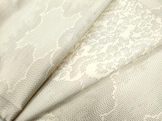 平和屋着物●本場大島紬　白大島　雲重ね草花文　正絹　逸品　CAAW8193yc