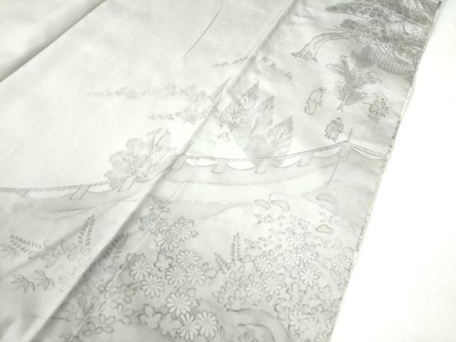 平和屋着物○訪問着 手描き 京風景人物文 暈し染め 正絹 逸品