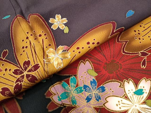 平和屋着物○豪華振袖 駒刺繍 舞桜花文 暈し染め 金彩 正絹