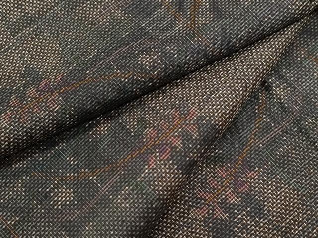 平和屋着物●本場大島紬　9マルキ　草花文　正絹　逸品　CAAW8224yc