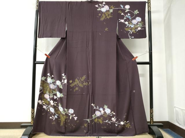 平和屋着物●本加賀友禅作家　奥泉可愛　訪問着　菊唐草文　金彩　京都きもの友禅扱い　正絹　逸品　CAAW8233yc