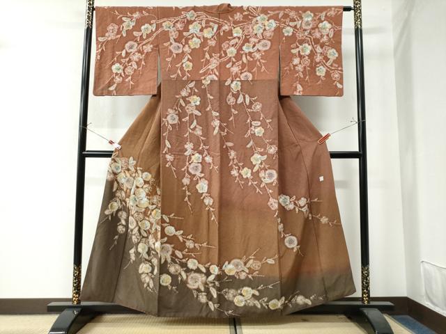 平和屋着物●訪問着　作家物　辻が花　手描き　絞り　暈し染め　金銀彩　正絹　逸品　CAAW8297yc