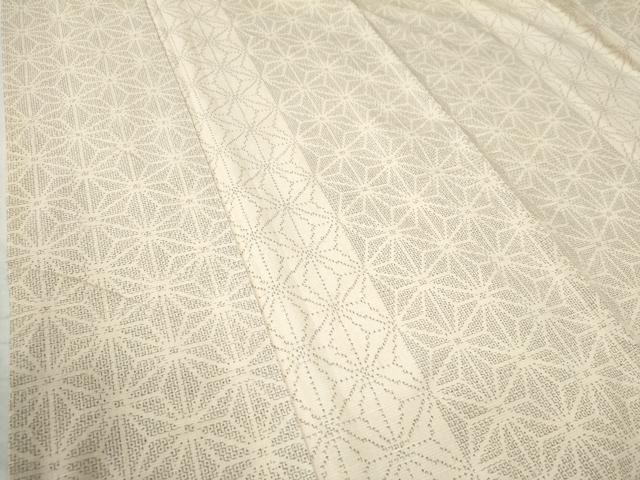 平和屋着物○本場真綿結城紬 100亀甲 麻の葉文様 証紙付き 正絹 逸品