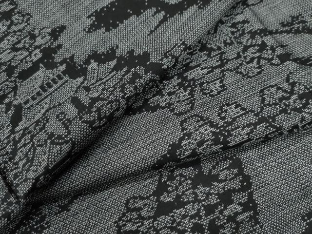 平和屋着物●本場大島紬　9マルキ　地空き　遠山樹林風景文　正絹　逸品　未使用　CAAW8318yc