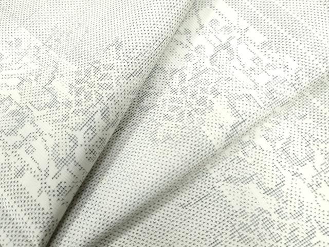 平和屋着物●本場大島紬　白大島　9マルキ　色紙草花文　正絹　逸品　CAAW8329yc