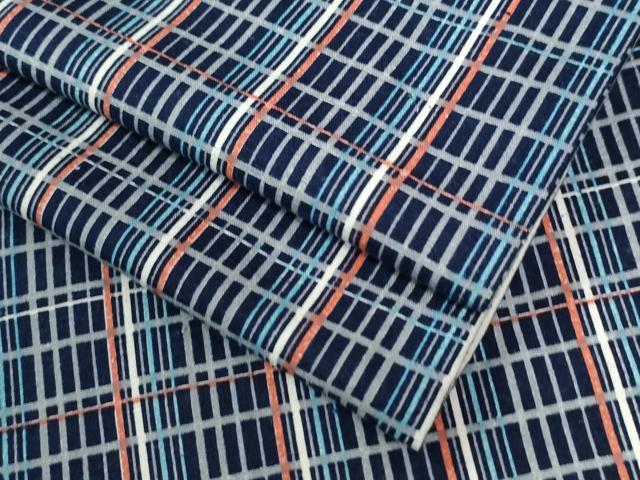 平和屋着物●上質な紬　格子柄　正絹　逸品　CAAW8340yc