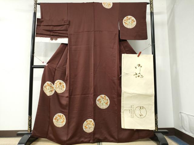 平和屋着物●銀座きしや　訪問着　彩綾織　草花丸文　金彩　反端・たとう紙付き　正絹　逸品　CAAW8346yc