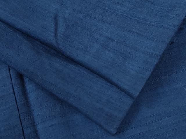 平和屋着物●上質な紬　色無地　深縹色　正絹　逸品　CAAW8357yc