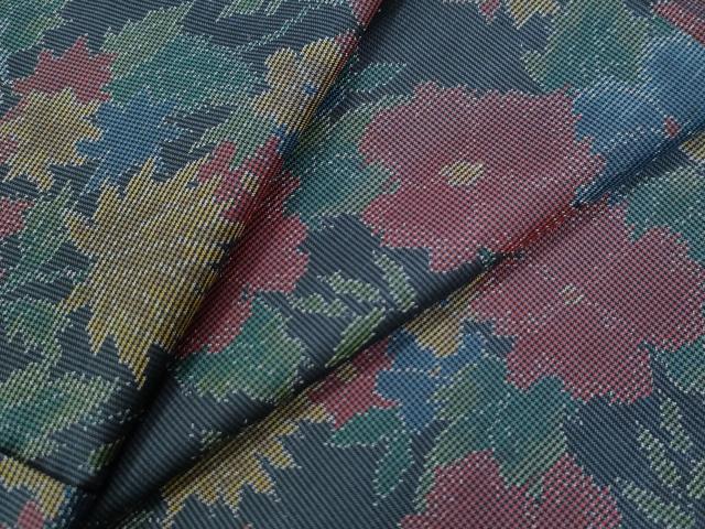 平和屋着物●本場大島紬　7マルキ　草花文　正絹　逸品　CAAW8360yc