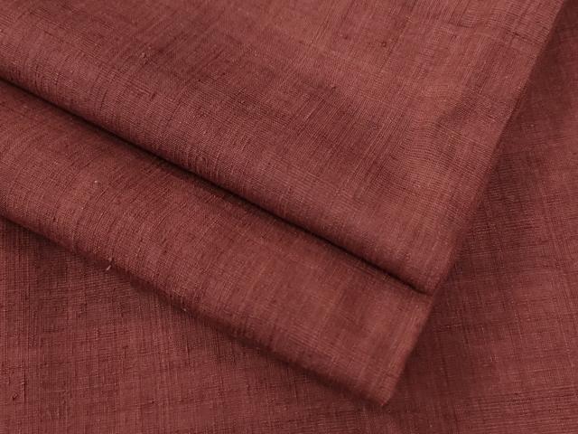 平和屋着物●本場結城紬　重要無形文化財　色無地　葡萄茶色　正絹　逸品　CAAW8367yc